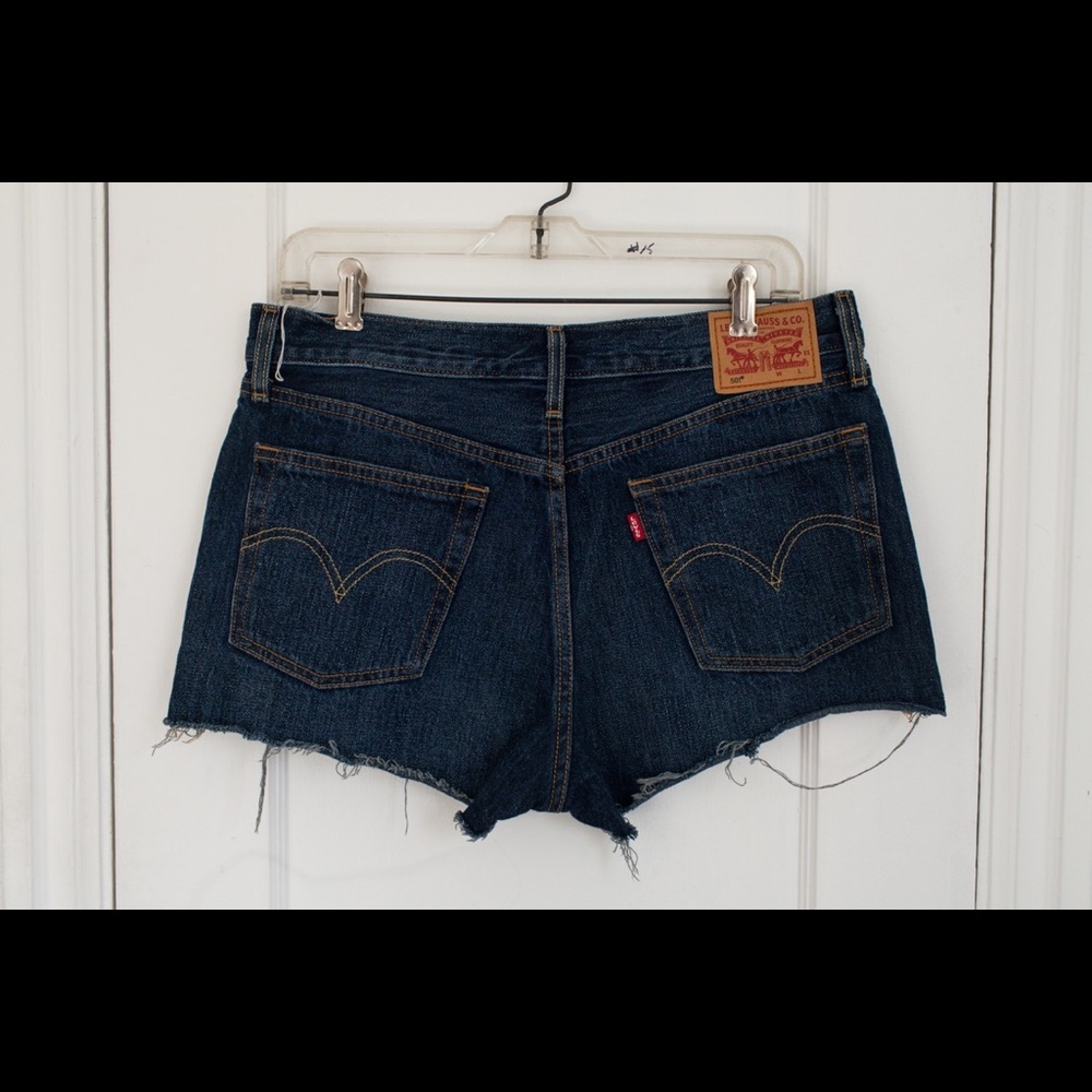 Levi's 501 frayed denim shorts